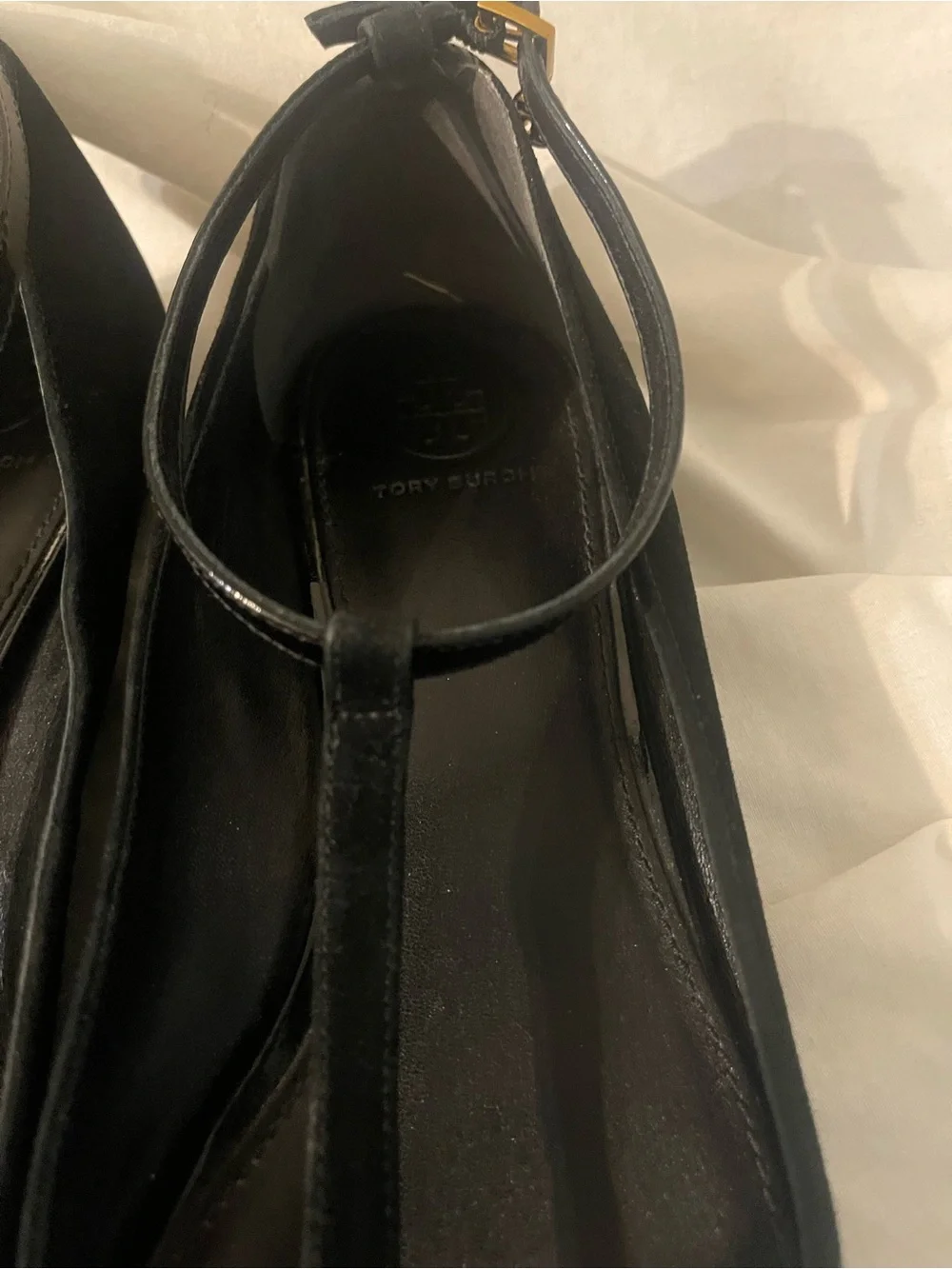 Tory Burch Suede T Strap Flats